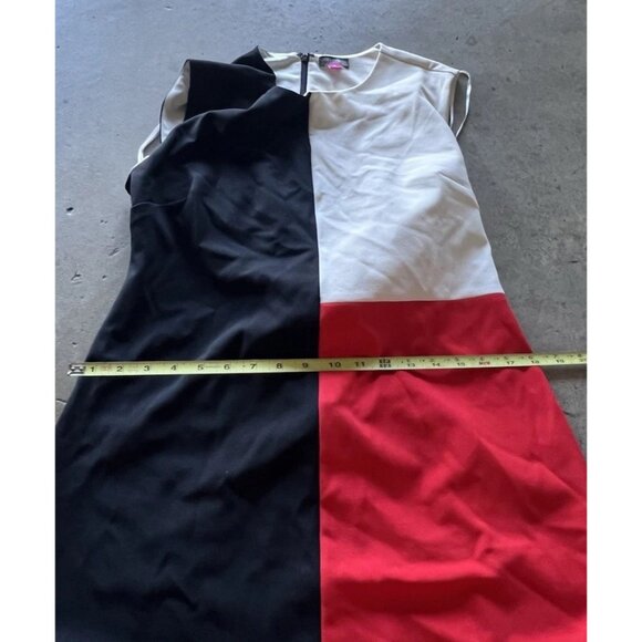 Vince Camuto women’s Size 10 Retro Pattern Red Black White Dress Zip Formal - Picture 7 of 15